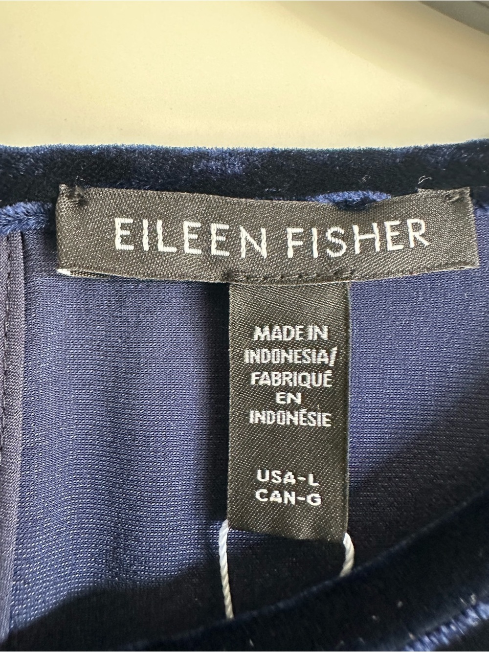 Eileen Fisher Navy Blue Velvet Dress Gown Sleeveless Size Large NWT - Picture 4 of 7